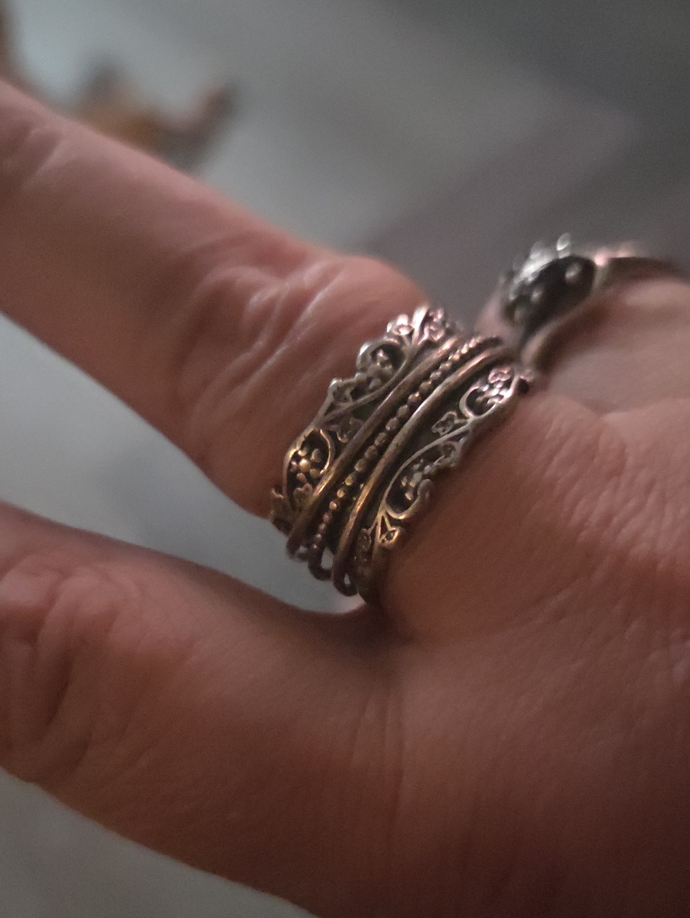925 Made In Israel Sterling Silver Stackable Ring Spinning Ring Sz 10